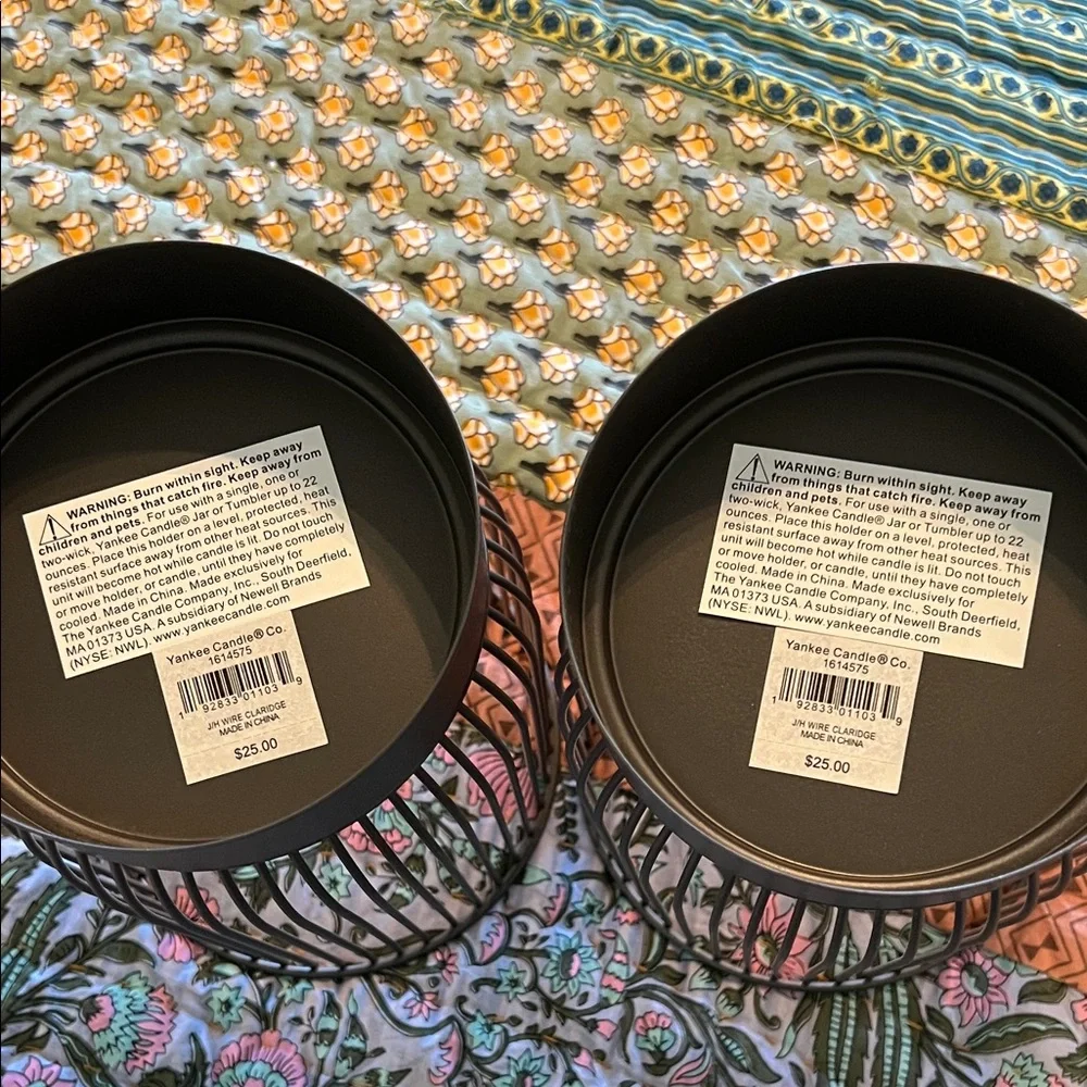 Yankee Candle Brown/Bronze/Gold Metal Wire Candle Holders